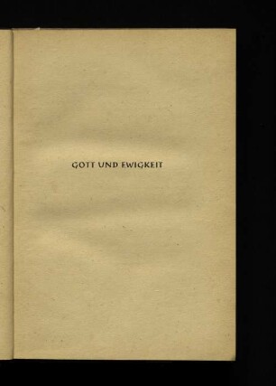 Gott und Ewigkeit