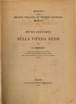 Memoria della Società Italiana di Scienze Naturali e [von Vol. 7 an] Museo civico di storia naturale di Milano. 4