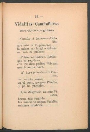 Vidalitas camfinfleras para cantar con guitarra