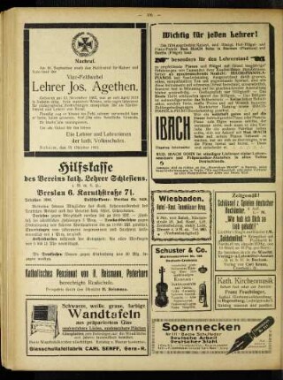 Nachruf : [Lehrer Jos. Agethen]