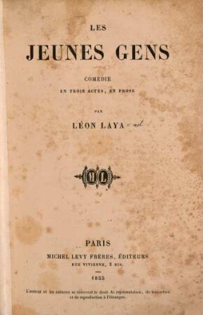 Les jeunes gens : Comédie en trois actes, en prose