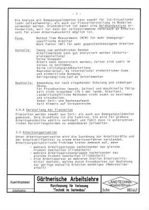 Gärtnerische Arbeitslehre
