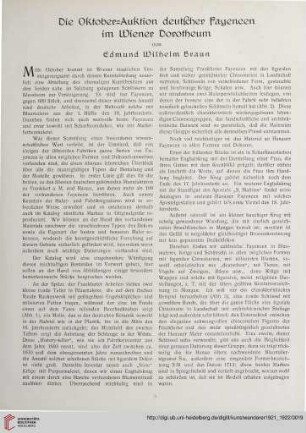 3/4: Die Oktober-Auktion deutscher Fayencen im Wiener Dorotheum