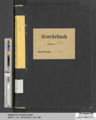 Sterberegister Stadt Frankfurt (Oder) 1944, Urkunde 941-1374