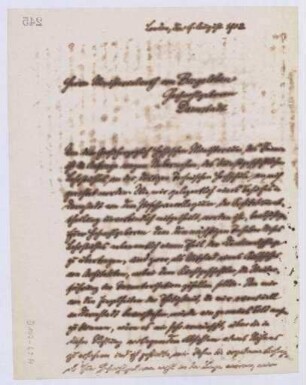 Schreiben an Ministerialrat von Biegeleben, Darmstadt (Brief)