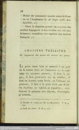 Chapitre Treiziéme du Jugement des prises du conseil des prises