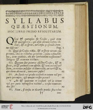 Syllabus quaestionum