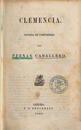 Clemencia : novela de costumbres