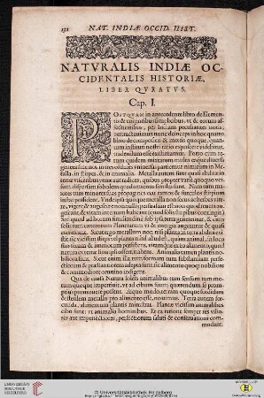 Liber quartus: Naturalis Indiae occidentalis historiae