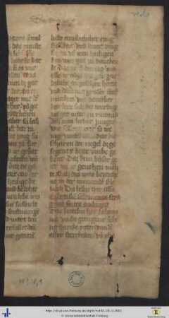 Erbauungsbuch, Fragment