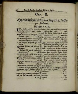 Cap. II. De Apprehensione debitoris fugitivi, facta per Judicem.