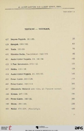 Teppiche- Textilien (Nr. 427-446)