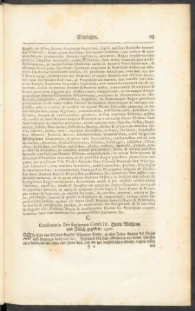 C. Confirmatio Privilegiorum Caroli IV. Herrn Willhelm von Jülich gegeben/ 1377.