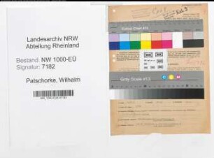 Entnazifizierung Wilhelm Patschorke, geb. 16.10.1895 (Tischler)