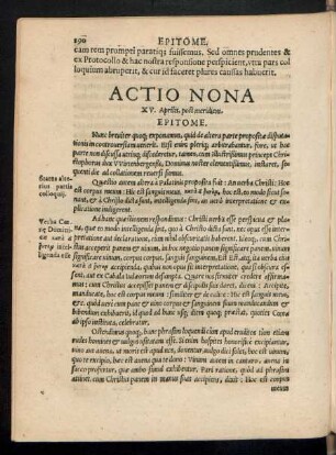 Actio Nona XV. Aprilis, post meridiem.