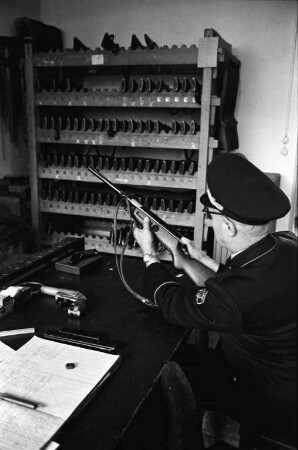 Schießausbildung der Karlsruher Polizeibeamten.