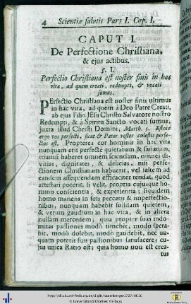 Caput I. De Perfectione Christiania et ejus actibus