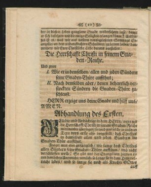 Abhandlung des Ersten.