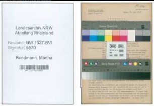 Entnazifizierung Martha Bandmann , geb. 20.04.1891 ()
