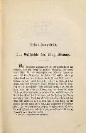 Magnetismus und Hypnotismus