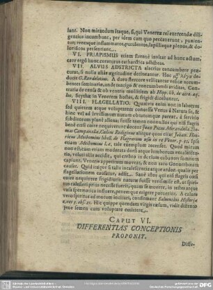 Caput VI. Differentias Conceptionis Proponit