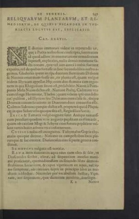 Reliquarum plantarum ... Cap. XXXVII.