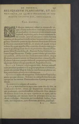 Reliquarum plantarum ... Cap. XXXVII.