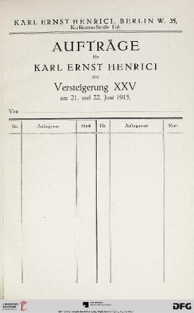 Auftragsliste