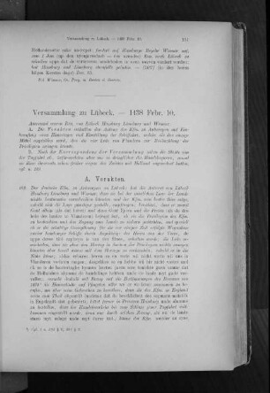 Versammlung zu Lübeck. - 1438 Febr. 10.