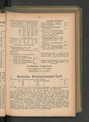 Deutscher Wechselstempel-Tarif