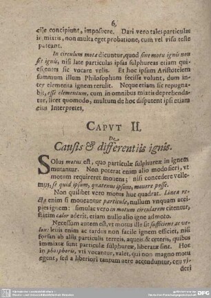 Caput II. Causis et differentiis ignis.