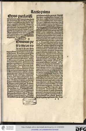 Lectio prima