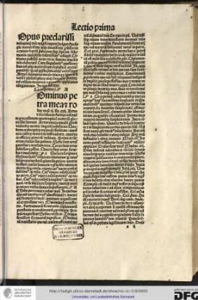 Lectio prima