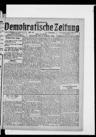 Deutsche demokratische Zeitung. 1918-1921