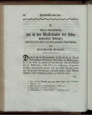 II. Nähere Berichtigung der in den Wasserblasen der Leber wohnenden Würmer...