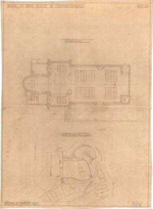 Fischer, Theodor; Oberbessenbach; St. Stephanuskirche - Lageplan, Grundriss