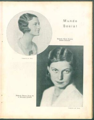 Mundo social : Señorita Maria Zulema Castro Cranwell. - Señorita Blanca Yung, de la sociedad chilena