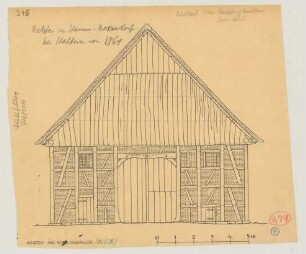 Hamm-Bossendorf bei Halternam See (Kreis Recklinghausen): Hof Balster. [Haupthaus] Giebelansicht