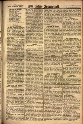 Zweite Ausgabe vom Donnerstag, den 28. April 1927.