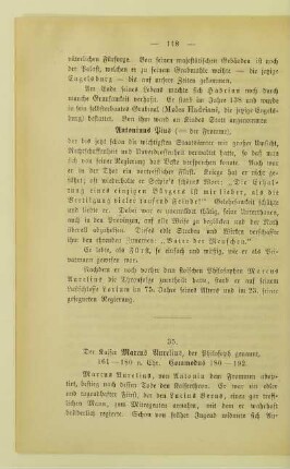 35. Der Kaiser Marcus Aurelius, der Philosoph genannt, 161-180 n.Chr. - Commodus 180-192