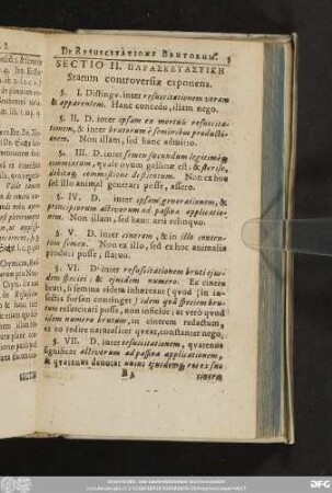 Sectio II. [...] Statum controversiae exponens.