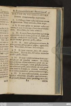 Sectio II. [...] Statum controversiae exponens.