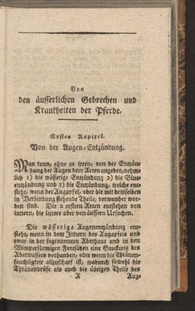 Erstes Kapitel. Von der Augen-Entzündung