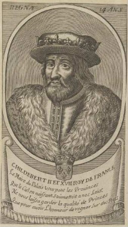 Bildnis des Childebert II., König des Fränkischen Reiches