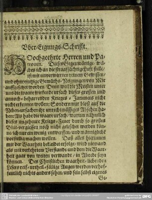Uber-Eigungs-Schrifft