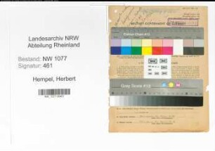 Entnazifizierung Herbert Hempel , geb. 14.01.1906 (Polizist)