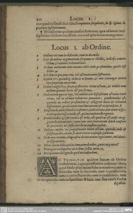 Locus 1. ab Ordine