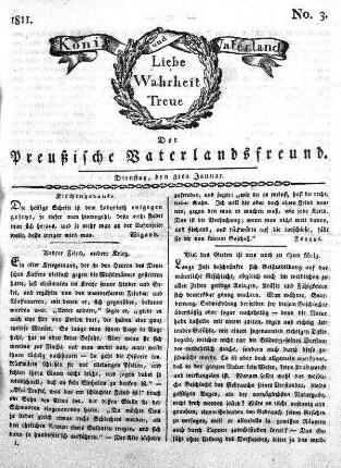 No. 3., vom 8ten Januar