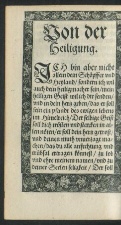 Von der Heiligung.
