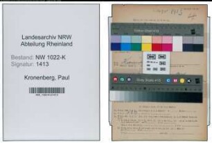 Entnazifizierung Paul Kronenberg , geb. 06.02.1889 (Gerichtsvollzieher)